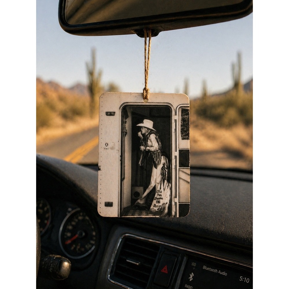 Wild Ride Cowgirl Felt Car Freshie Air Freshener with 3ml Woodsy Scent Spray